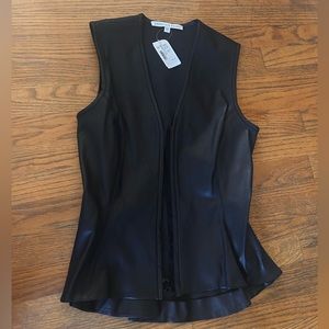 NWT Veronica Beard Leather Vest